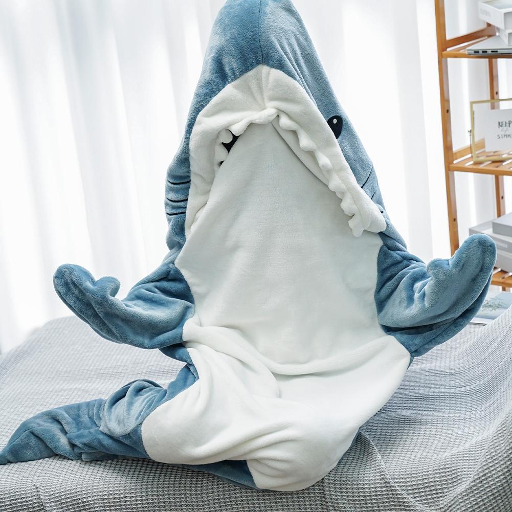 cozy shark hoodie blanket