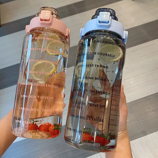 2 two liter motivational water bottle aesthetic 