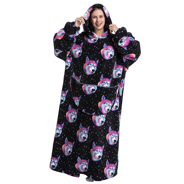 extra super long full length oodie blanket hoodie black dogs uk nz