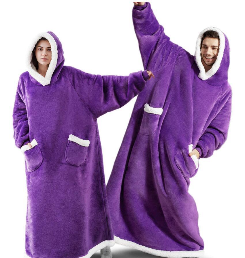 extra super long full length blanket hoodie purple